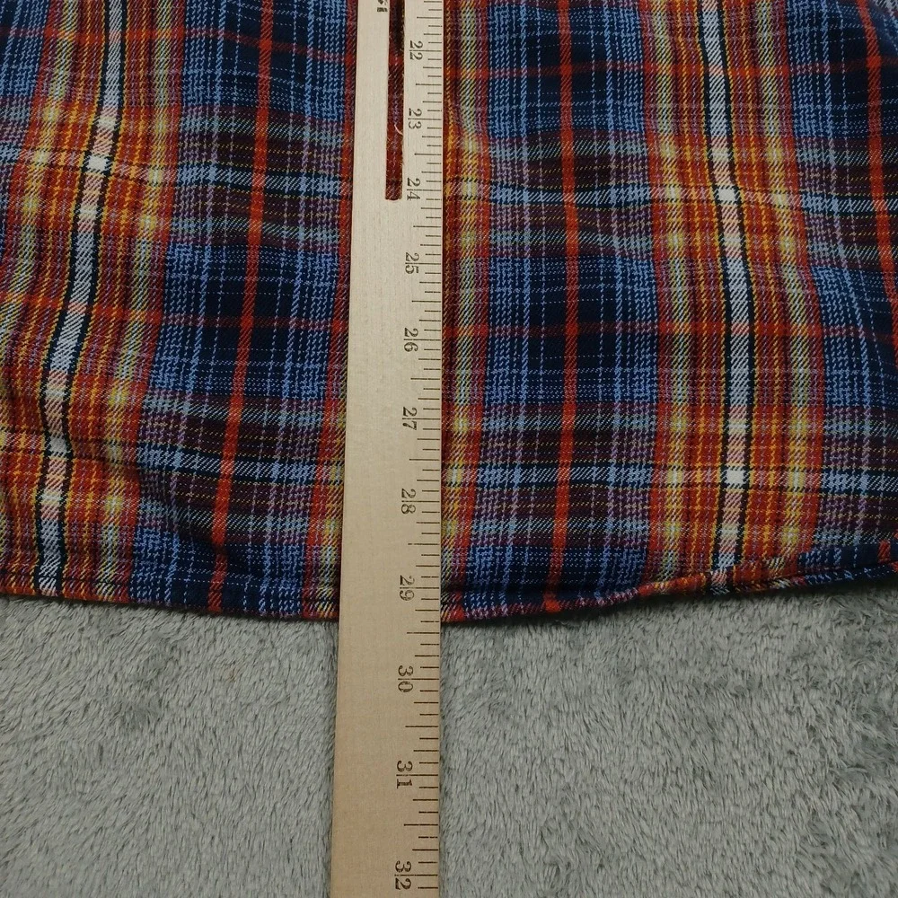 North Face Shirt Mens Large Blue Plaid Flannel Outdoor Casual Button Up